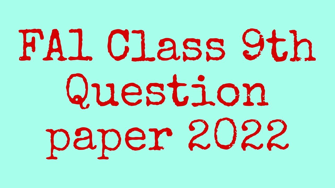 Class 9th fa 1 Question paper 2022