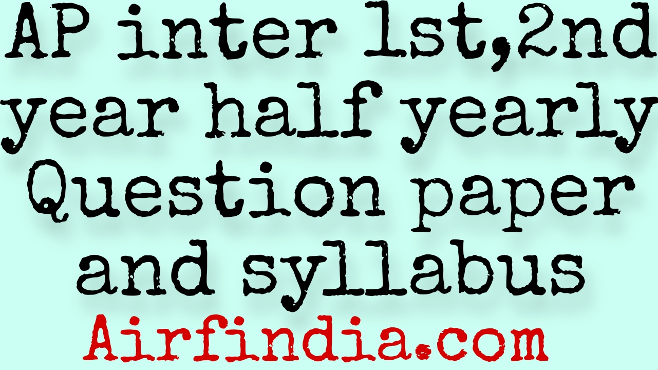 Ap intermediate half yearly Question paper 2022 PDF