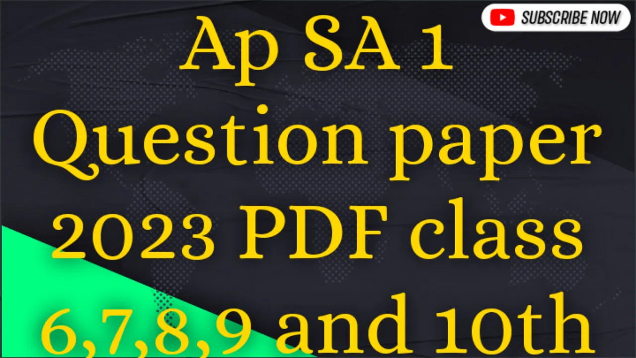 SA1 Exam Question Papers 2023 PDF