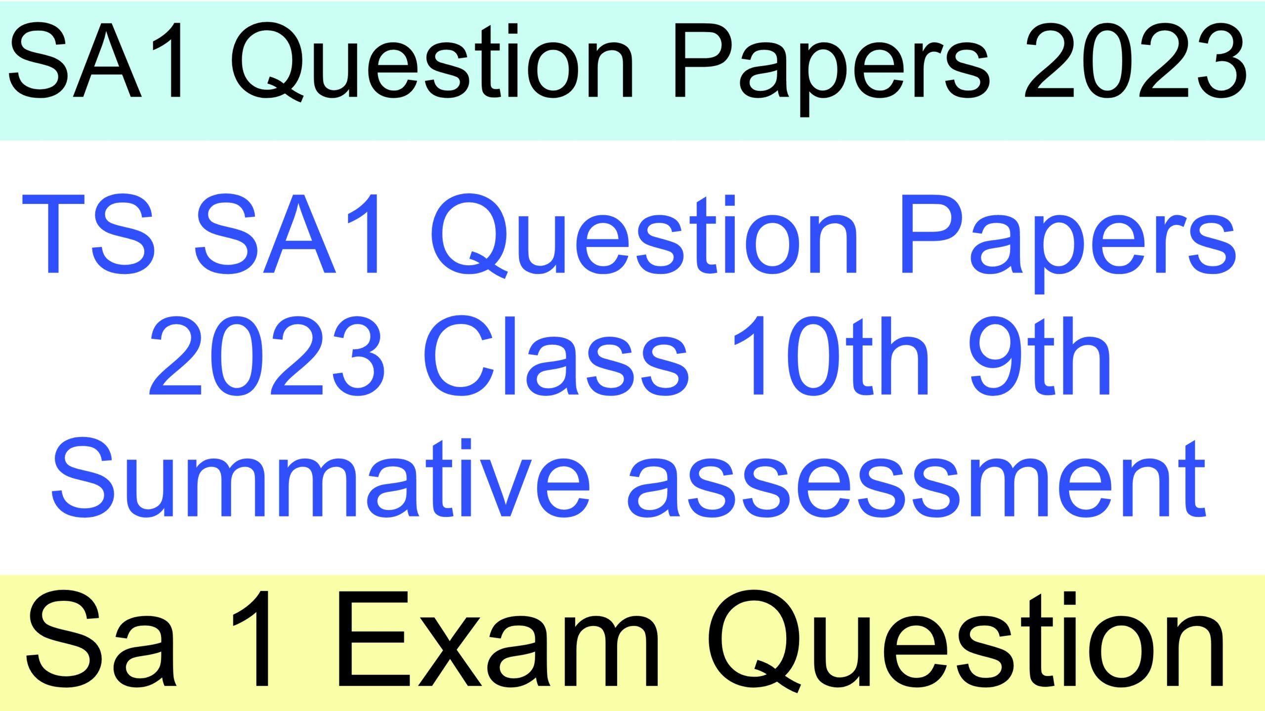 Sa 1 sumarmative assessment Question paper 2023