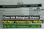 AP FA1 6th Biological Science Real paper 2025-26