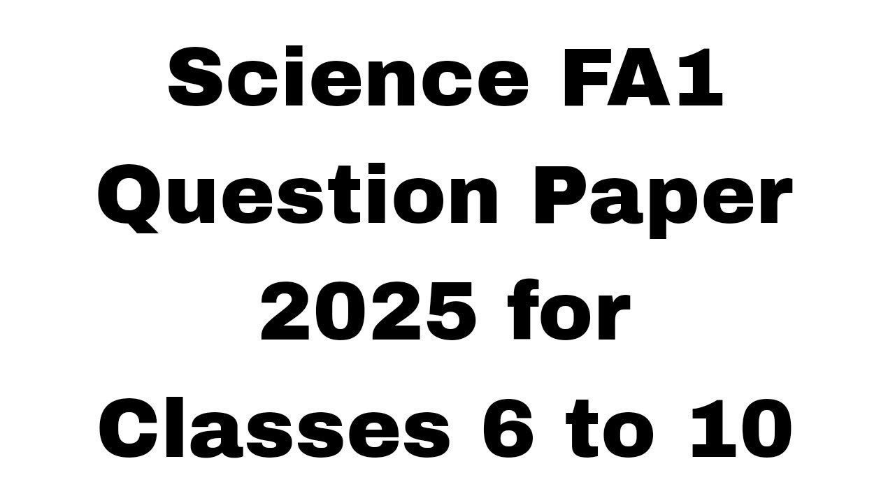 Science FA1 Question Paper