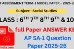 Social Studies AP SA-1 Model Papers 2025–26 Class 6 7 8 9 to 10