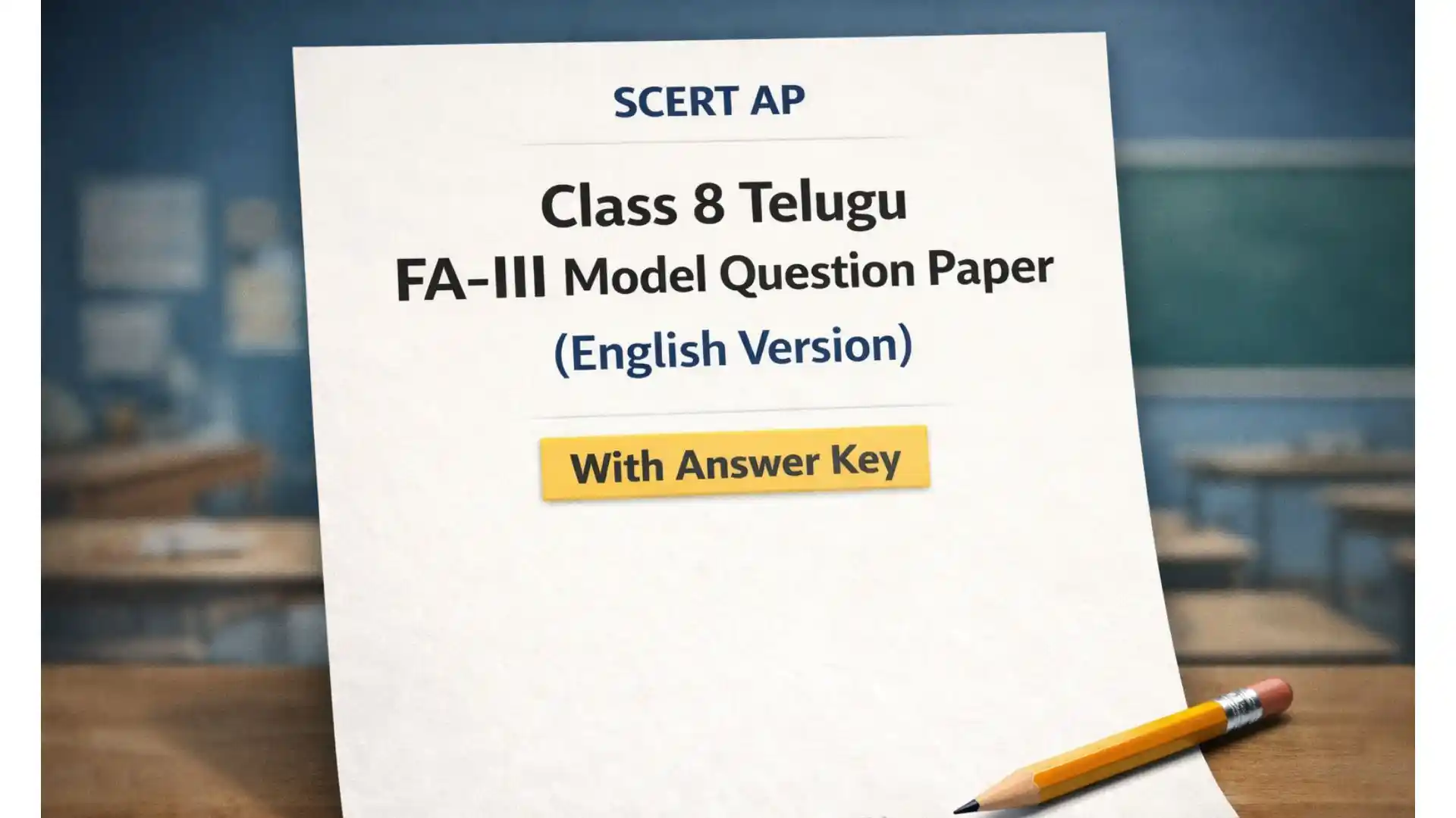 Class 8 Telugu FA-III Model Question Paper